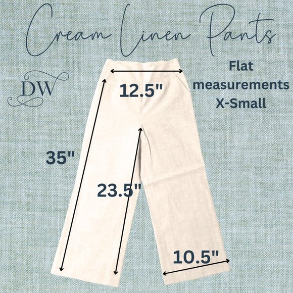 Wide Leg Pants | Cream Linen - Picture 4 of 8
